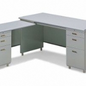 辦公桌-ab型桌-辦公桌(大抽屜附防震案卡裝置.開門式側櫃)